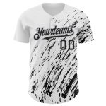 Custom Name Number Baseball Jersey Abstract 3D Pattern Design White Black Gray Authentic Team Apparel Personalized White