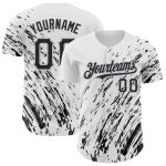 Custom Name Number Baseball Jersey Abstract 3D Pattern Design White Black Gray Authentic Team Apparel Personalized White