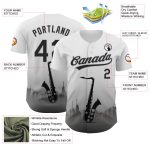 Personalized Jazz Music 3D Pattern Baseball Jersey Custom Name & Number - White Black-Gray Team Apparel Personalized White