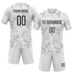 Custom Name and Number Sublimation Volleyball Uniform Jersey - Personalized Black Gray Abstract Shape Design Personalized
