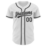 Personalized Authentic Baseball Jersey - White Black Gray Design Personalized White Black-Gray Authentic Baseball Jersey