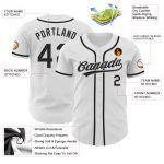 Personalized Authentic Baseball Jersey - White Black Gray Design Personalized White Black-Gray Authentic Baseball Jersey