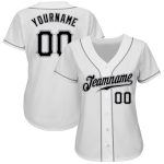 Custom Name and Number Authentic Baseball Jersey - Personalized White Black-Gray Team Jersey Personalized White Black-Gray