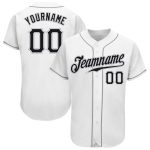 Custom Name and Number Authentic Baseball Jersey - Personalized White Black-Gray Team Jersey Personalized White Black-Gray