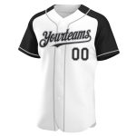 Custom Name Number Baseball Jersey - Personalized Authentic White Black-Gray Raglan Sleeves Personalized White Black-Gray