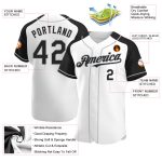 Custom Name Number Baseball Jersey - Personalized Authentic White Black-Gray Raglan Sleeves Personalized White Black-Gray