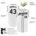 Custom Name and Number Personalized Baseball Jersey - White Black-Gray Authentic Sleeveless设计 Personalized White Black-Gray