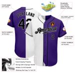 Custom Name and Number Personalized Fashion Baseball Jersey - Black Gray Authentic Split Design Personalized White Black-Gray