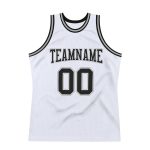 Custom Authentic Basketball Jersey with Personalized Name and Number - White Black Gray Throwback Style Personalized White