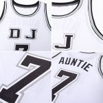 Custom Authentic Basketball Jersey with Personalized Name and Number - White Black Gray Throwback Style Personalized White