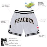 Custom Basketball Shorts with Team Name and Number - Personalized Black and Gray Authentic Throwback Design Personalized