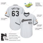 Custom Name and Number Baseball Jersey Shirt - Personalized Authentic White and Black Gray Rib-Knit Throwback Personalized