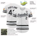 Custom Name and Number Baseball Jersey - Personalized White Black Gray Line Authentic Team Jersey Personalized White Black-Gray