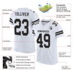 Custom Name Number Personalized Football Jersey - White Black-Gray Mesh Authentic Team Jersey Personalized White Black-Gray