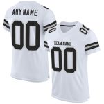 Custom Name Number Personalized Football Jersey - White Black-Gray Mesh Authentic Team Jersey Personalized White Black-Gray