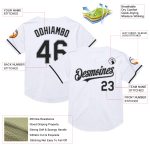 Custom Personalized Baseball Jersey with Name and Number - White Black Gray Mesh Authentic Throwback Personalized White Black-Gray