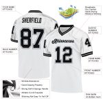 Custom Name and Number Authentic Throwback Football Jersey - Personalized White Black Gray Mesh Team Jersey Personalized