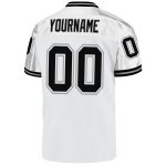 Custom Name and Number Authentic Throwback Football Jersey - Personalized White Black Gray Mesh Team Jersey Personalized