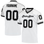 Custom Name and Number Authentic Throwback Football Jersey - Personalized White Black Gray Mesh Team Jersey Personalized