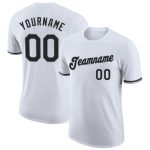 Custom Team Performance T-Shirt with Personalized Name & Number - White Black Gray Personalized White Black-Gray Performance