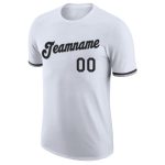 Custom Team Performance T-Shirt with Personalized Name & Number - White Black Gray Personalized White Black-Gray Performance