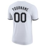 Custom Team Performance T-Shirt with Personalized Name & Number - White Black Gray Personalized White Black-Gray Performance