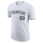 Personalized Performance T-Shirt in White Black-Gray - Customizable Athletic Wear Personalized White Black-Gray Performance