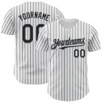 Custom Name Number Black Gray Pinstripe Baseball Jersey Personalized White Authentic Team Jersey Personalized White (Black