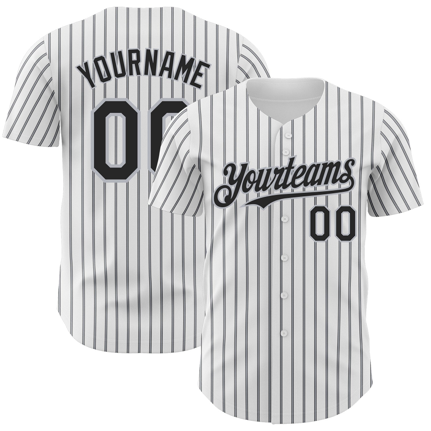 Custom Name Number Black Gray Pinstripe Baseball Jersey Personalized White Authentic Team Jersey Personalized White (Black