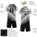 Custom Name and Number Personalized Soccer Uniform Jersey - White Black-Gray Sublimation Team Apparel Personalized White