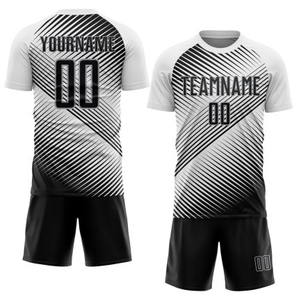 Custom Name and Number Personalized Soccer Uniform Jersey - White Black-Gray Sublimation Team Apparel Personalized White
