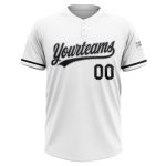 Custom Softball Jersey Unisex Two-Button Personalized Black Gray Team Name and Number - Soft Fabric Personalized White Black-Gray
