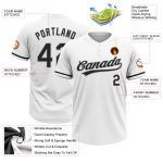 Custom Softball Jersey Unisex Two-Button Personalized Black Gray Team Name and Number - Soft Fabric Personalized White Black-Gray