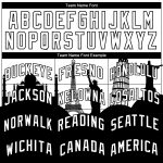 Custom Name Number Basketball Jersey Travel Monuments Silhouette Black White Holiday Edition Authentic City Team Personalized