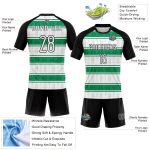 Custom Name and Number Volleyball Uniform Jersey - Personalized Abstract Shape in White, Black, and Kelly Green Personalized