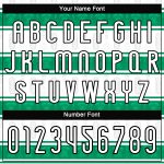Custom Name and Number Volleyball Uniform Jersey - Personalized Abstract Shape in White, Black, and Kelly Green Personalized