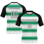 Custom Name and Number Volleyball Uniform Jersey - Personalized Abstract Shape in White, Black, and Kelly Green Personalized