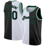 Personalized Authentic Basketball Jersey - White Black Kelly Green Custom Name & Number Personalized White Black-Kelly Green