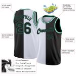 Personalized Authentic Basketball Jersey - White Black Kelly Green Custom Name & Number Personalized White Black-Kelly Green
