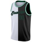 Personalized Authentic Basketball Jersey - White Black Kelly Green Custom Name & Number Personalized White Black-Kelly Green