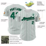 Custom Kelly Green-Black Baseball Jersey with Personalized Name and Number - Authentic White Black Pinstripe Design Personalized