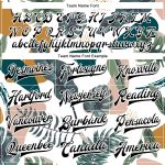 Customizable 3D Leaves Pattern Varsity Letterman Jacket with Name & Number - Personalized White and Black Bomber Jacket Personalized