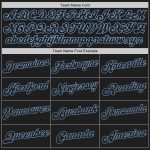 Custom Name and Number Authentic Baseball Jersey - Personalized White Black Light Blue Fashion Team Split Design Personalized