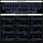 Custom Authentic Baseball Jersey with Personalized Name and Number - White, Black, Light Blue Split Design Personalized White