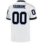Customizable Authentic Throwback Football Jersey - Personalized White Black-Light Blue Mesh with Team Name & Number Personalized