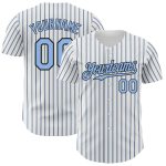 Custom Light Blue Black Pinstripe Baseball Jersey with Personalized Name and Number - Authentic Team Apparel Personalized