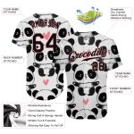 Custom Name and Number Baseball Jersey with 3D Panda Design - Personalized Medium Pink and Black Style Personalized White