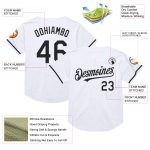 Custom Personalized Black and White Mesh Baseball Jersey with Team Name and Number, Authentic Throwback Style Personalized