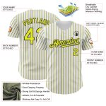 Custom Name and Number Personalized Silver-Black Authentic Baseball Jersey with Black Neon Yellow Pinstripe Personalized