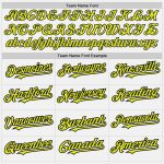 Custom Name and Number Personalized Silver-Black Authentic Baseball Jersey with Black Neon Yellow Pinstripe Personalized